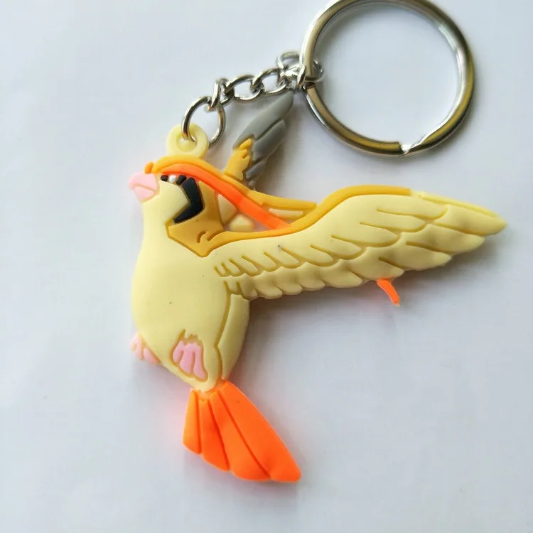 Pokemon Snorlax Charmander Chikorita Psyduck Cartoon PVC Keychain