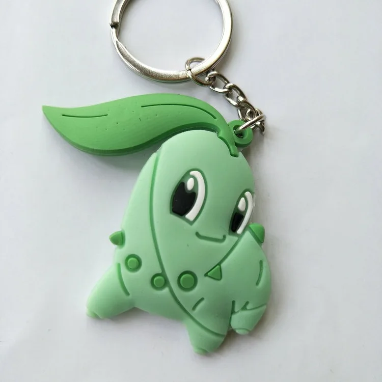 Pokemon Snorlax Charmander Chikorita Psyduck Cartoon PVC Keychain
