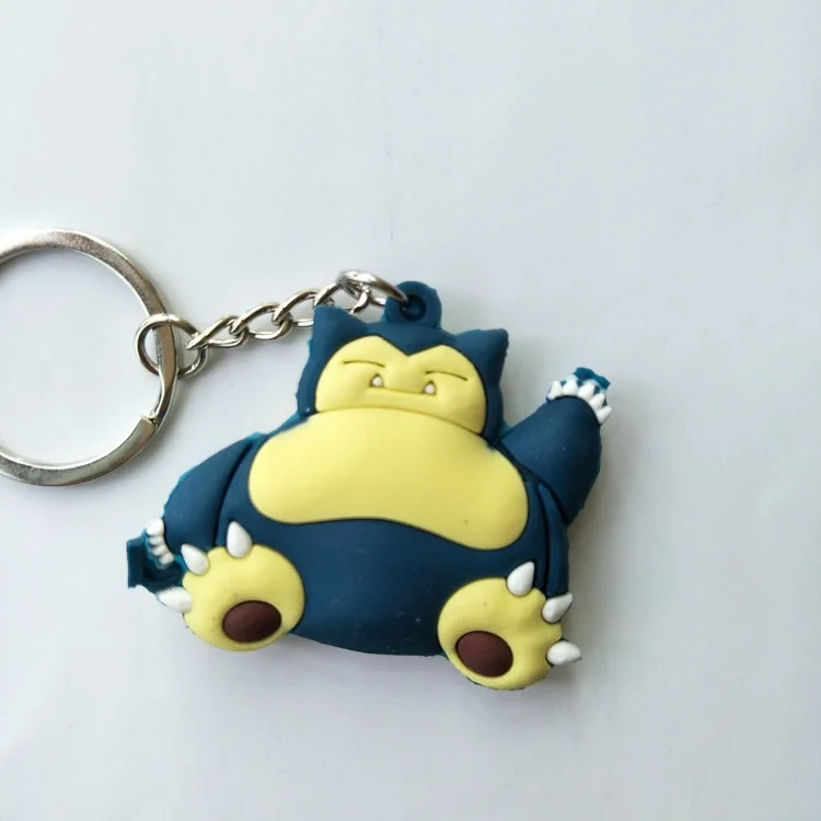 Pokemon Snorlax Charmander Chikorita Psyduck Cartoon PVC Keychain