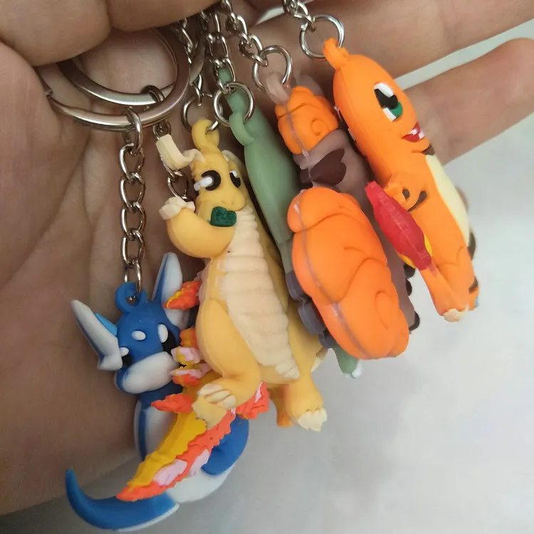 Pokemon Pikachu Articuno Sandshrew Mewtwo Abra Magikarp Gengar Clefairy Bulbasaur Anime PVC Keychain