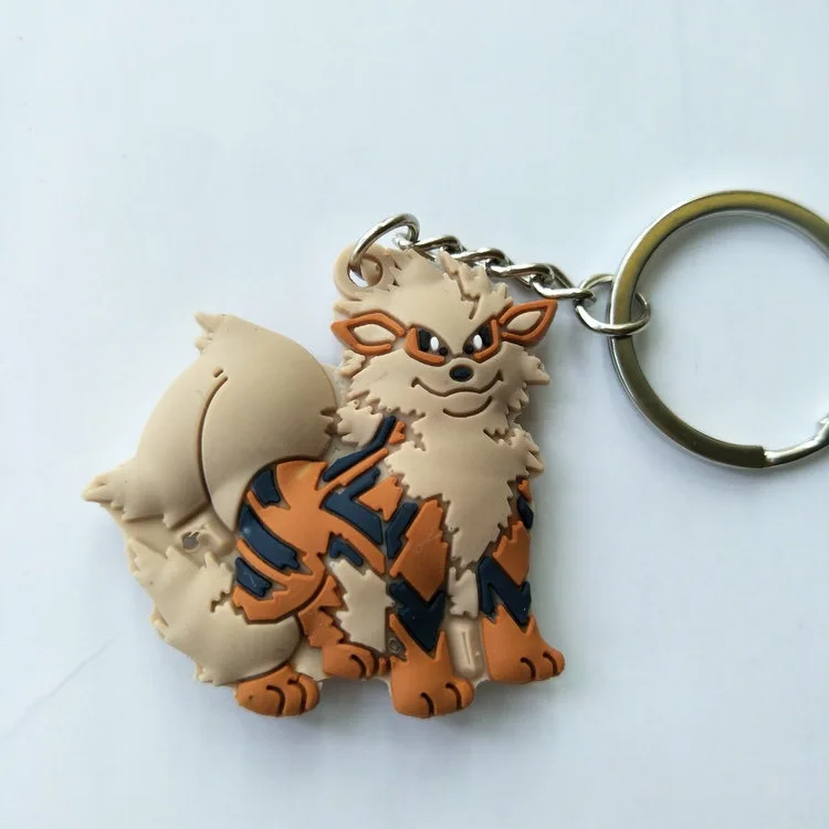 Pokemon Snorlax Poliwag Charmander Arcanine Psyduck Pidgeot Anime PVC Keyring