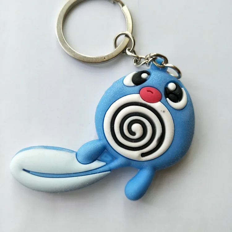 Pokemon Snorlax Poliwag Charmander Arcanine Psyduck Pidgeot Anime PVC Keyring