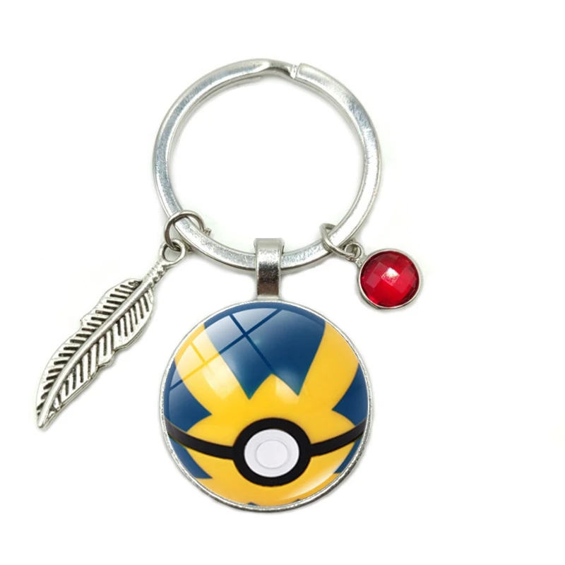 Pokemon Pikachu Anime Glass Crystal Alloy Keychain Pokemon Pikachu Anime Glass Crystal Alloy Keychain