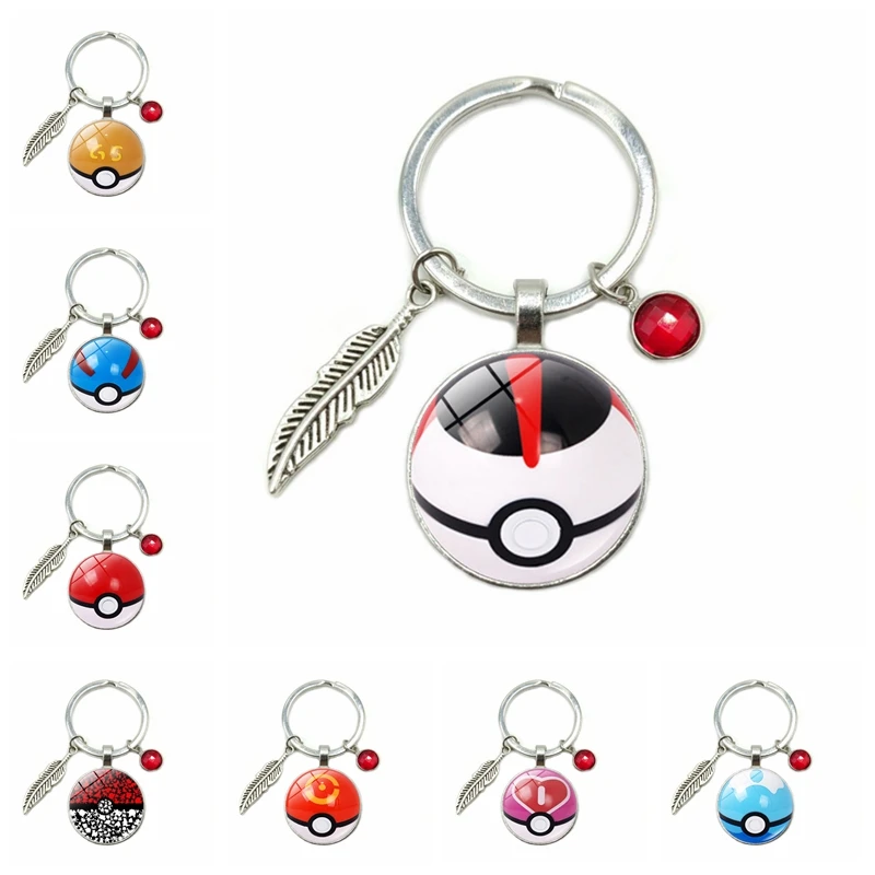 Pokemon Pikachu Anime Glass Crystal Alloy Keychain Pokemon Pikachu Anime Glass Crystal Alloy Keychain