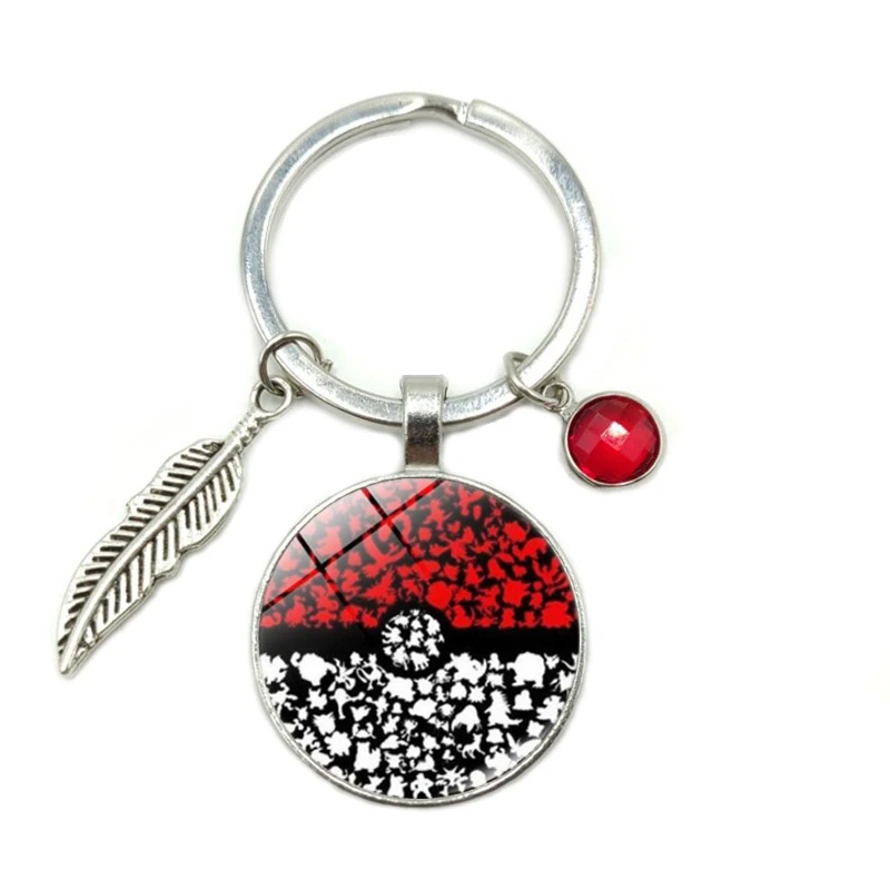 Pokemon Pikachu Anime Glass Crystal Alloy Keychain Pokemon Pikachu Anime Glass Crystal Alloy Keychain