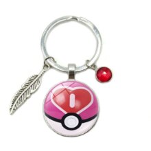 Pokemon Pikachu Anime Glass Crystal Alloy Keychain Pokemon Pikachu Anime Glass Crystal Alloy Keychain