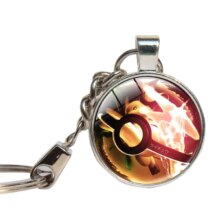 Pokemon Pikachu Pocket Monsters Anime Glass Dome Cabochon Keychain Pokemon Pikachu Pocket Monsters Anime Glass Dome Cabochon Keychain