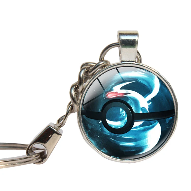 Pokemon Pikachu Pocket Monsters Anime Glass Dome Cabochon Keychain