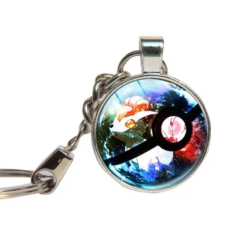 Pokemon Pikachu Pocket Monsters Anime Glass Dome Cabochon Keychain