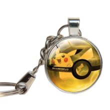 Pokemon Pikachu Pocket Monsters Anime Glass Dome Cabochon Keychain Pokemon Pikachu Pocket Monsters Anime Glass Dome Cabochon Keychain