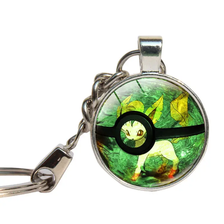 Pokemon Pikachu Pocket Monsters Anime Glass Dome Cabochon Keychain