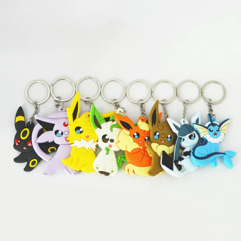 Eevee Vaporeon Jolteon Flareon Action Figures Toys  Key Chain