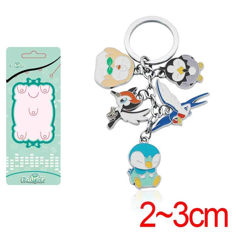 Pokemon Pikachu, Piplup, Gengar, Clefairy, Togepi, Pokeball Cartoon Metal Keychain