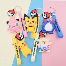 Pokemon Pocket Monsters Pikachu 3D Anime Figure PVC Keychain Pokemon Pocket Monsters Pikachu 3D Anime Figure PVC Keychain