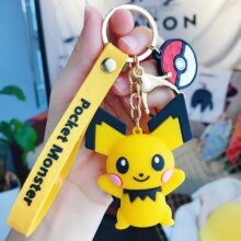 Pokemon Pocket Monsters Pikachu 3D Anime Figure PVC Keychain Pokemon Pocket Monsters Pikachu 3D Anime Figure PVC Keychain