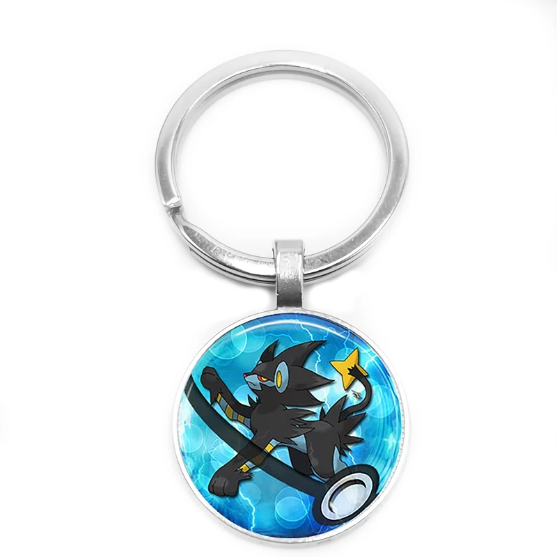 Pokemon Series Pet Elf Anime Glass Cabochon Keychain