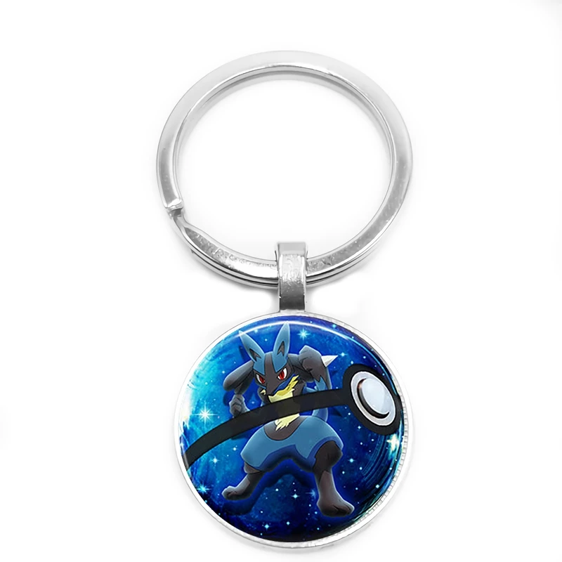 Pokemon Series Pet Elf Anime Glass Cabochon Keychain