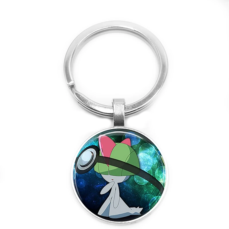 Pokemon Series Pet Elf Anime Glass Cabochon Keychain