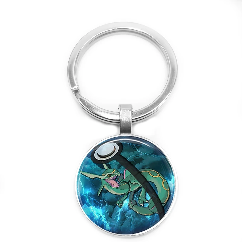 Pokemon Series Pet Elf Anime Glass Cabochon Keychain