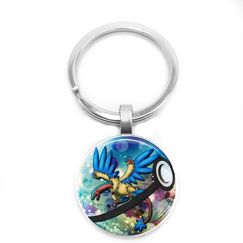 Pokemon Series Pet Elf Anime Glass Cabochon Keychain