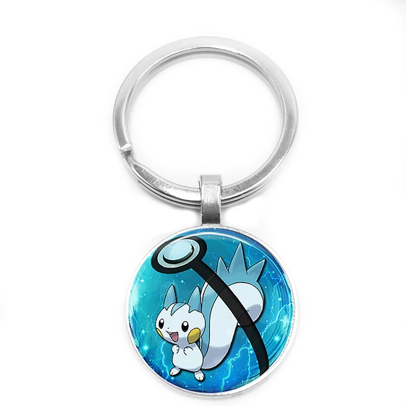 Pokemon Series Pet Elf Anime Glass Cabochon Keychain
