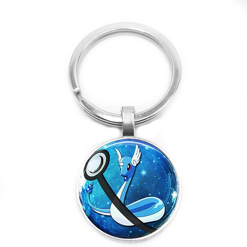 Pokemon Series Pet Elf Anime Glass Cabochon Keychain