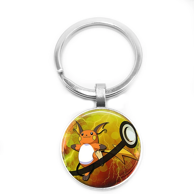 Pokemon Series Pet Elf Anime Glass Cabochon Keychain