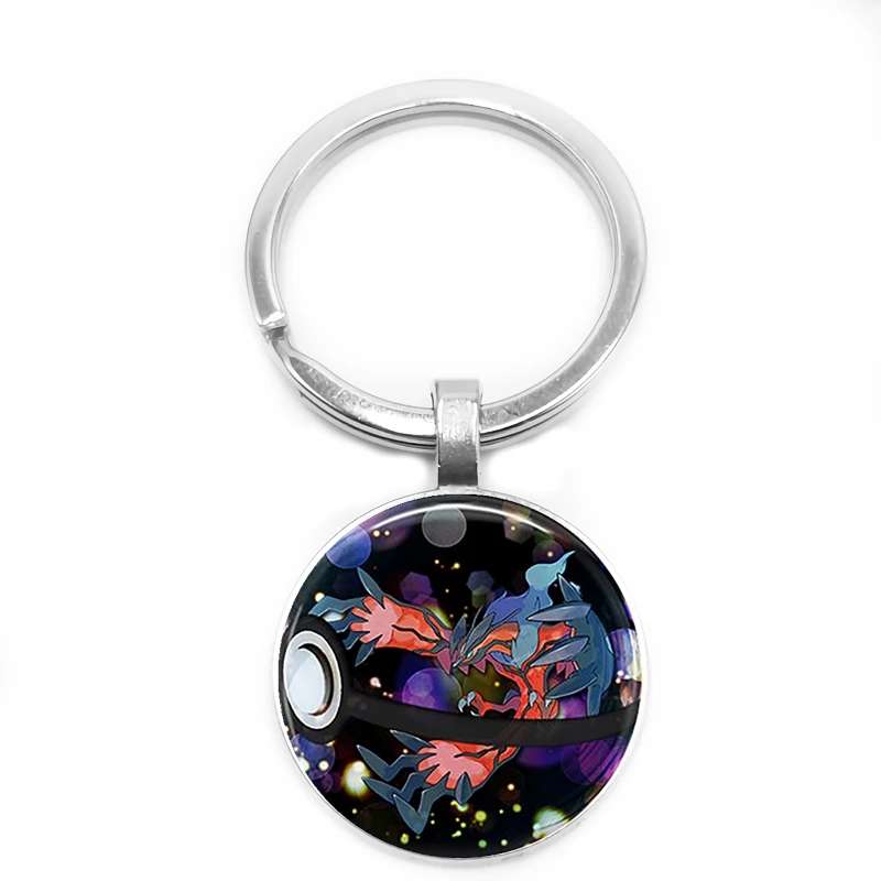 Pokemon Series Pet Elf Anime Glass Cabochon Keychain