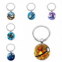 Pokemon Series Pet Elf Anime Glass Cabochon Keychain Pokemon Series Pet Elf Anime Glass Cabochon Keychain