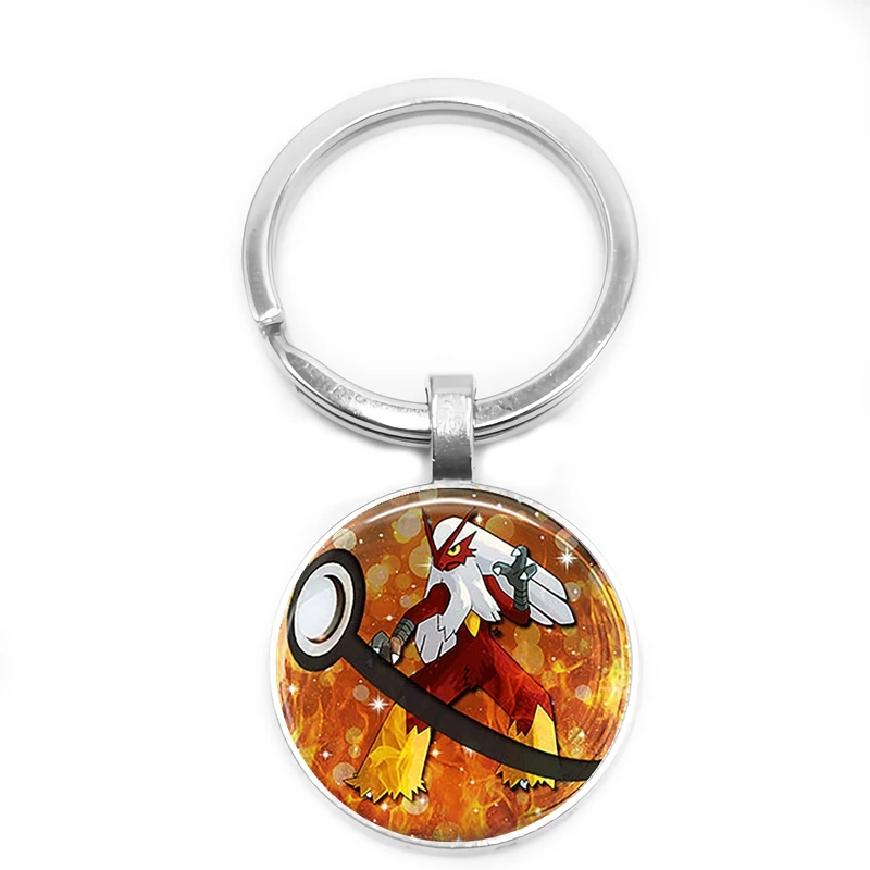 Pokemon Series Pet Elf Anime Glass Cabochon Keychain