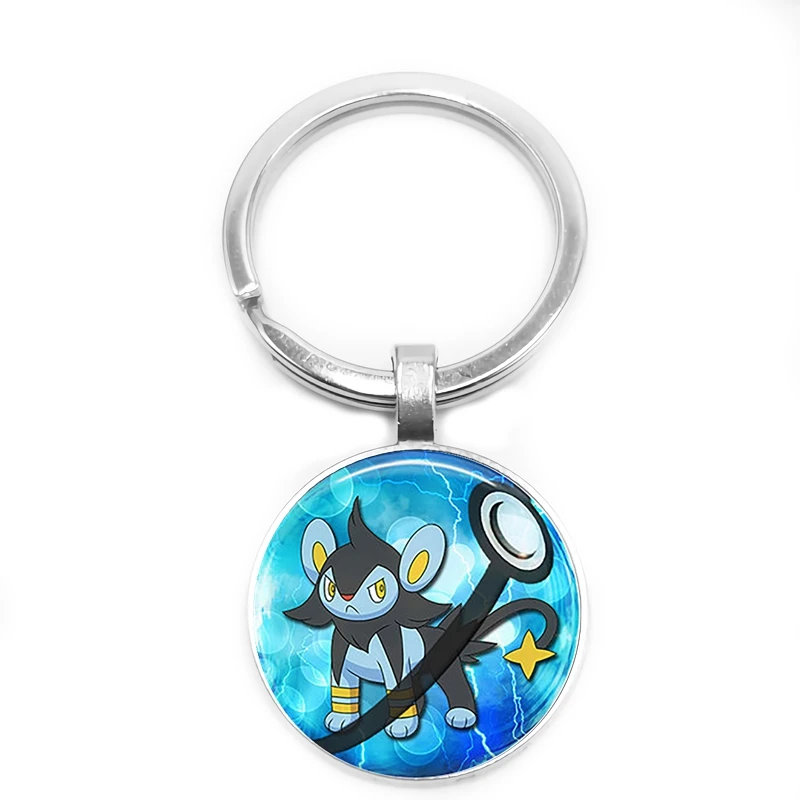 Pokemon Series Pet Elf Anime Glass Cabochon Keychain