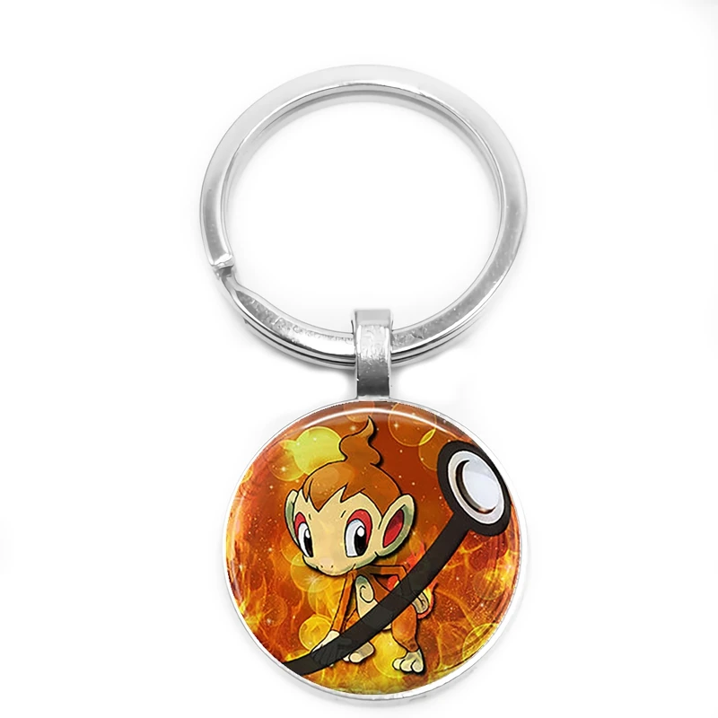 Pokemon Series Pet Elf Anime Glass Cabochon Keychain