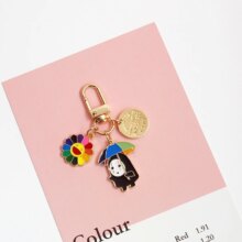 Anime Spirited Away Cartoon Gold Keychain Bag Pendent Anime Spirited Away Cartoon Gold Keychain Bag Pendent