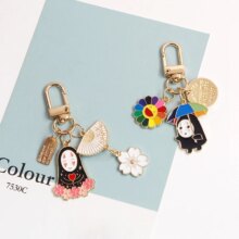 Anime Spirited Away Cartoon Gold Keychain Bag Pendent Anime Spirited Away Cartoon Gold Keychain Bag Pendent