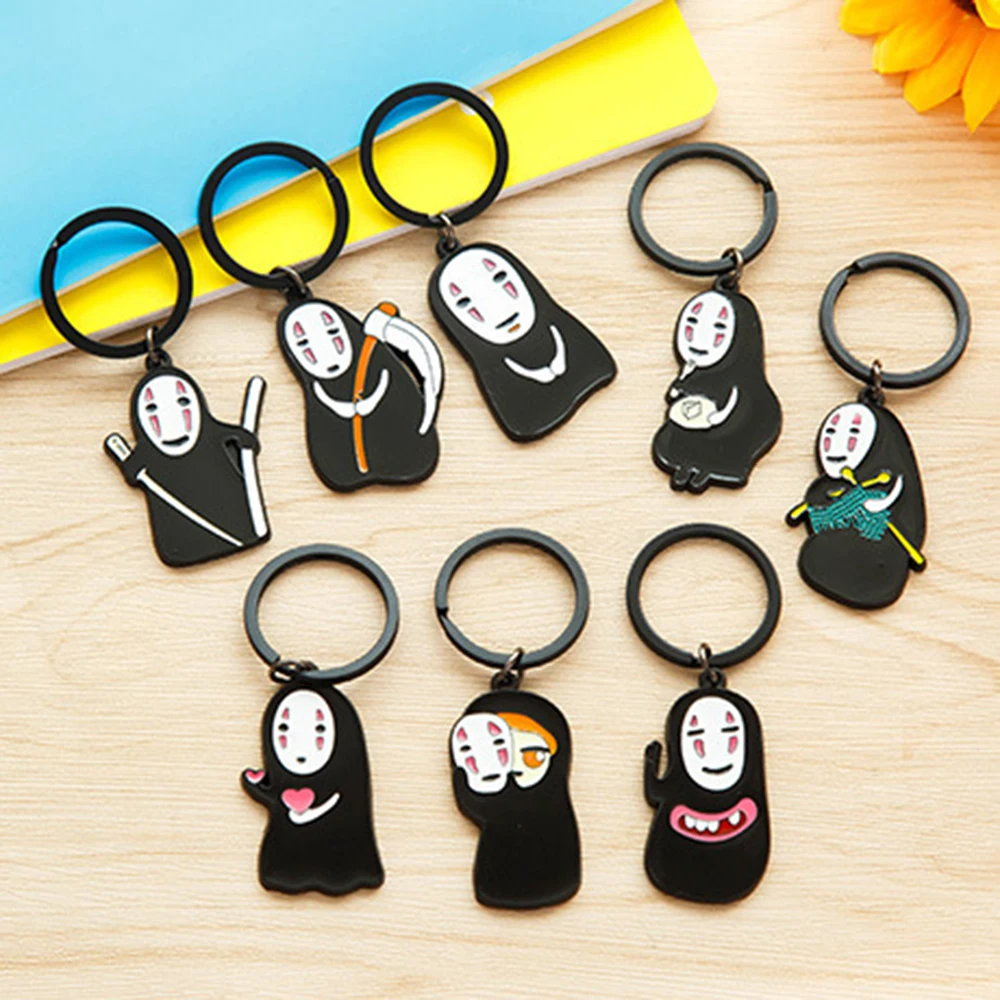 Anime Spirited Away No Face Cartoon Keychain