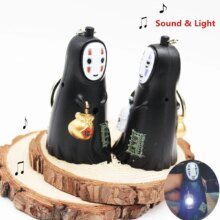 No Face Man Figure Cartoon Keychain With LED Light And Sound No Face Man Figure Cartoon Keychain With LED Light And Sound