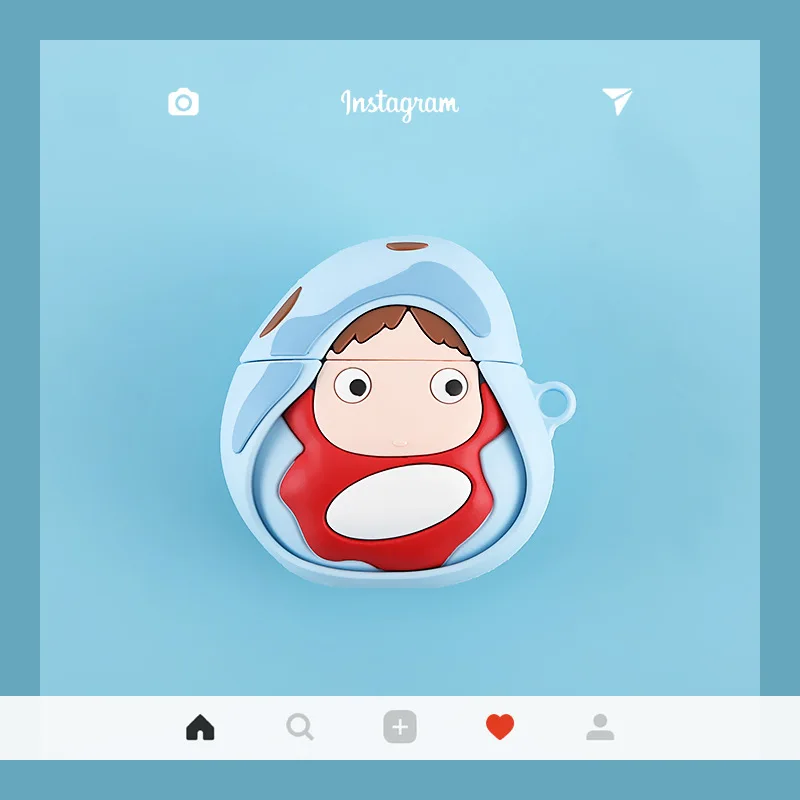Ponyo Doll Keychain Silicone For Apple Wireless Airpods Case Ponyo Doll Keychain Silicone For Apple Wireless Airpods Case