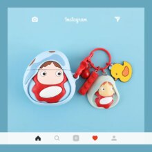 Ponyo Doll Keychain Silicone For Apple Wireless Airpods Case Ponyo Doll Keychain Silicone For Apple Wireless Airpods Case