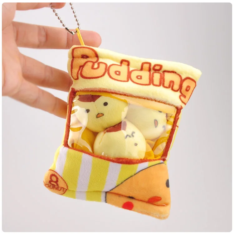 Kawaii Pudding Dog Rabbit Animal Stuffed Keychain Pendant