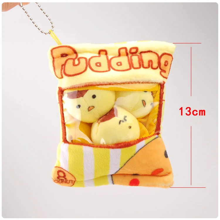Kawaii Pudding Dog Rabbit Animal Stuffed Keychain Pendant