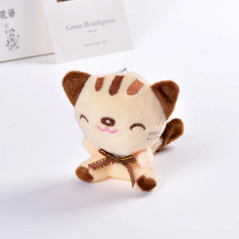 Kawaii Stuffed Sitting Cat Toy Keychain For Children