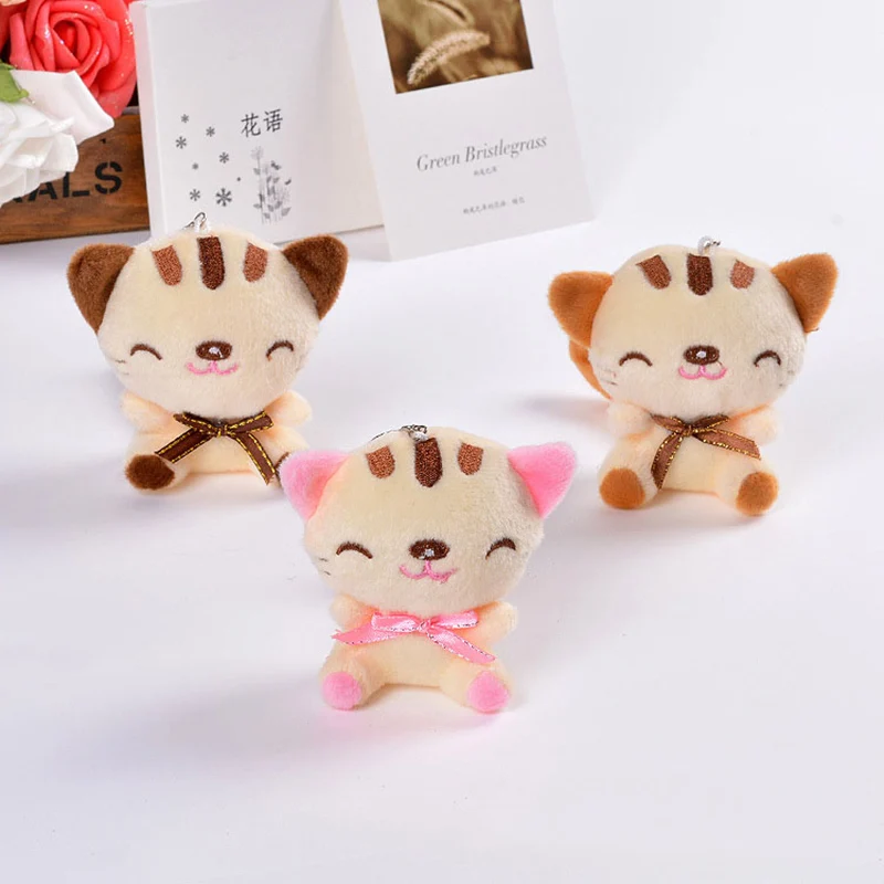 Kawaii Stuffed Sitting Cat Toy Keychain For Children