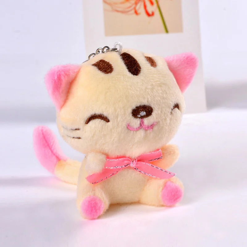 Kawaii Stuffed Sitting Cat Toy Keychain For Children