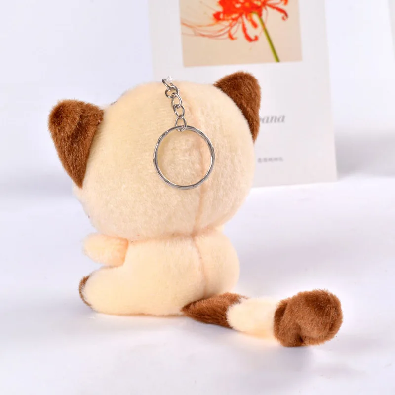 Kawaii Stuffed Sitting Cat Toy Keychain For Children