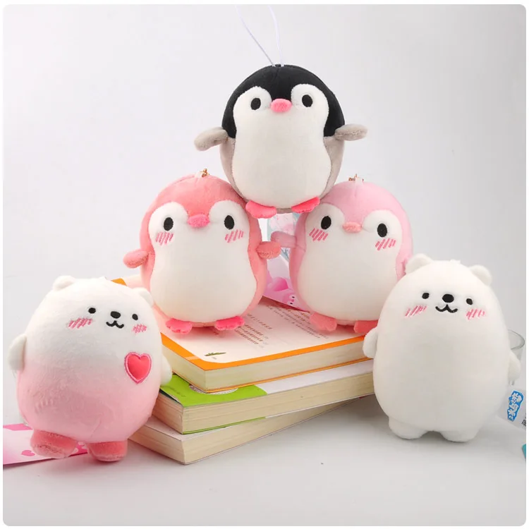 Anime Penguin & Bear Cartoon Plush Doll Keychain