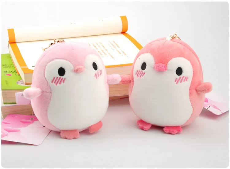 Anime Penguin & Bear Cartoon Plush Doll Keychain