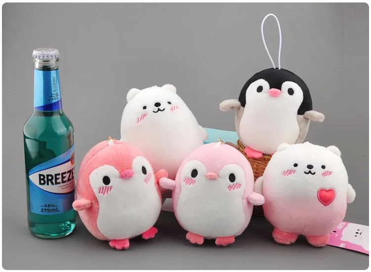 Anime Penguin & Bear Cartoon Plush Doll Keychain