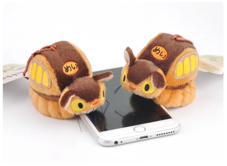 Anime My Neighbor Totoro Bus Soft Stuffed Keychain Pendant