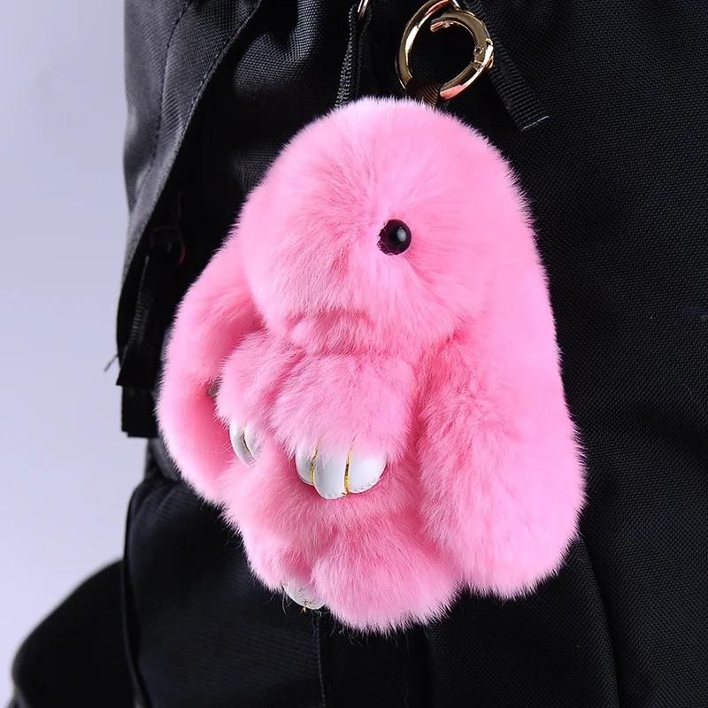 Kawaii Rabbit Fur Plush Toy Keychain