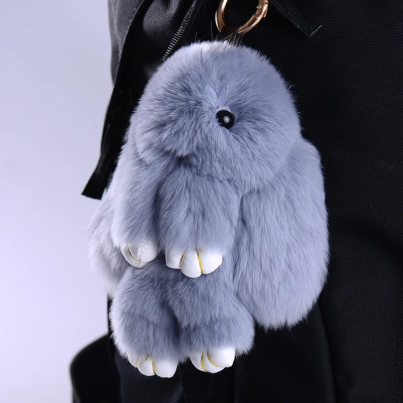 Kawaii Rabbit Fur Plush Toy Keychain